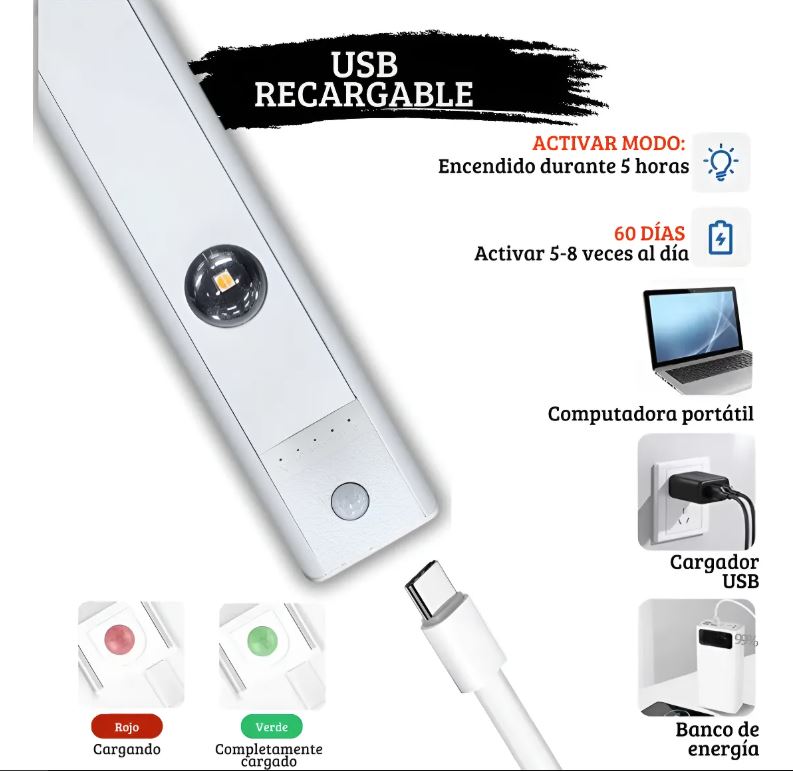 LAMPARA LED CON SENSOR DE MOVIMIENTO- ENVIO GRATIS😎