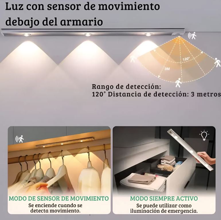 LAMPARA LED CON SENSOR DE MOVIMIENTO- ENVIO GRATIS😎